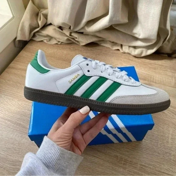 New Adidas Samba OG Sneaker Shoes White Green Gum Womens 7 - Picture 9 of 9